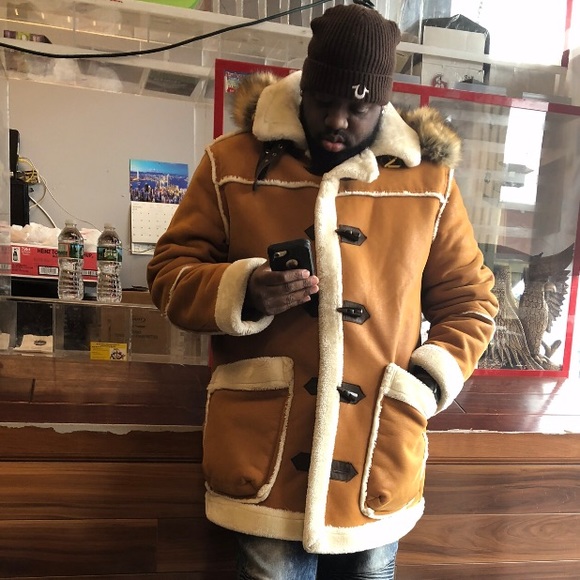 Jordan Craig men's SHEARLING coat - Picture 2 of 2